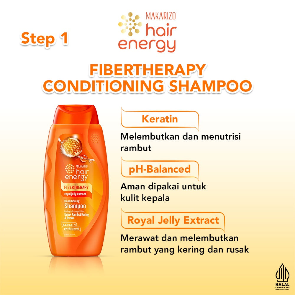 Paket KERATIN Makarizo Hair Energy Rawat Rambut Kering & Rusak - Varian ROYAL JELLY