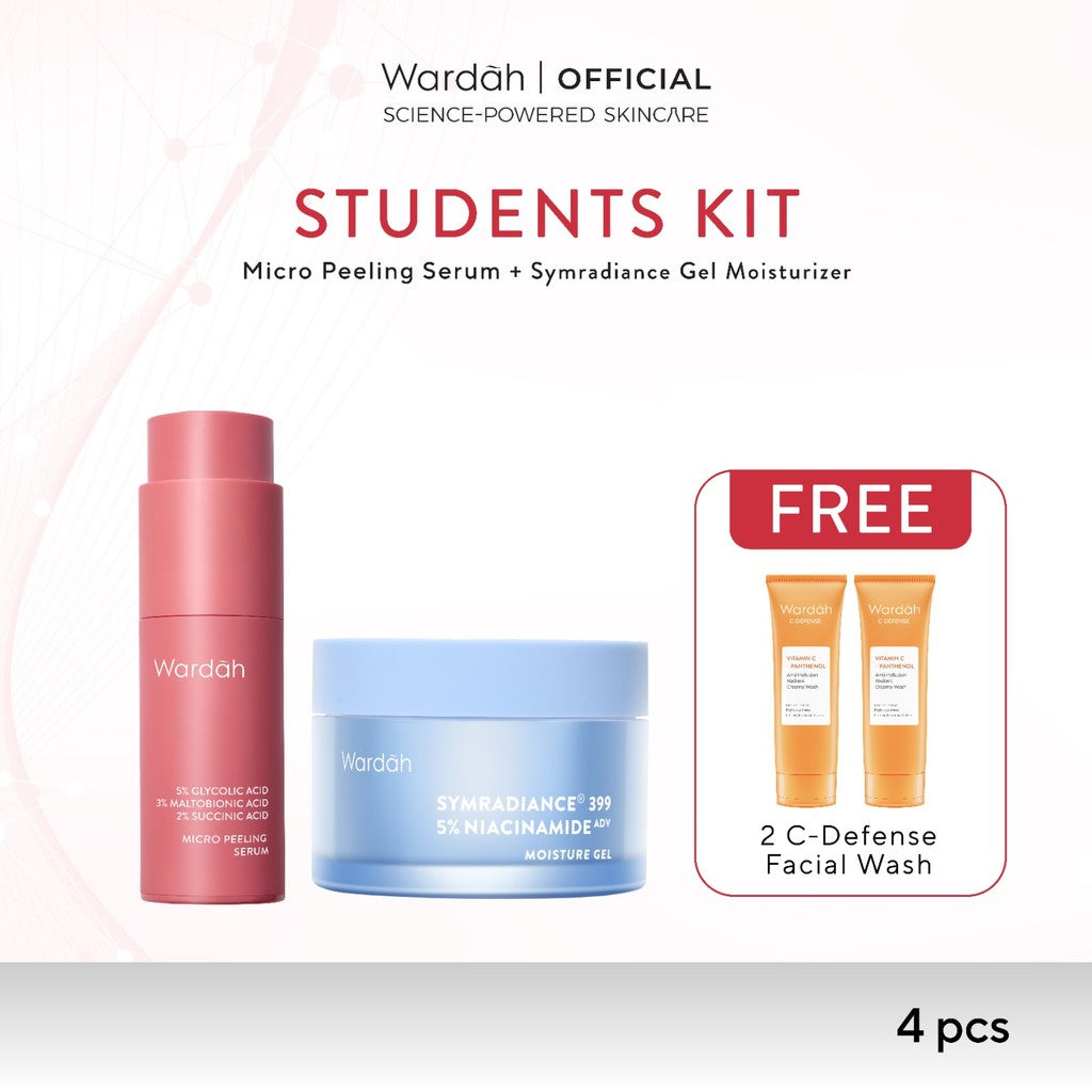 Wardah Exfo Peeling Serum 5% Glycolic Acid 3% Maltobionic Acid 2% Succinic Acid Micro - Serum Exfoliasi Wajah, Serum Membantu Mencerahkan dan Menghaluskan Wajah - Skincare