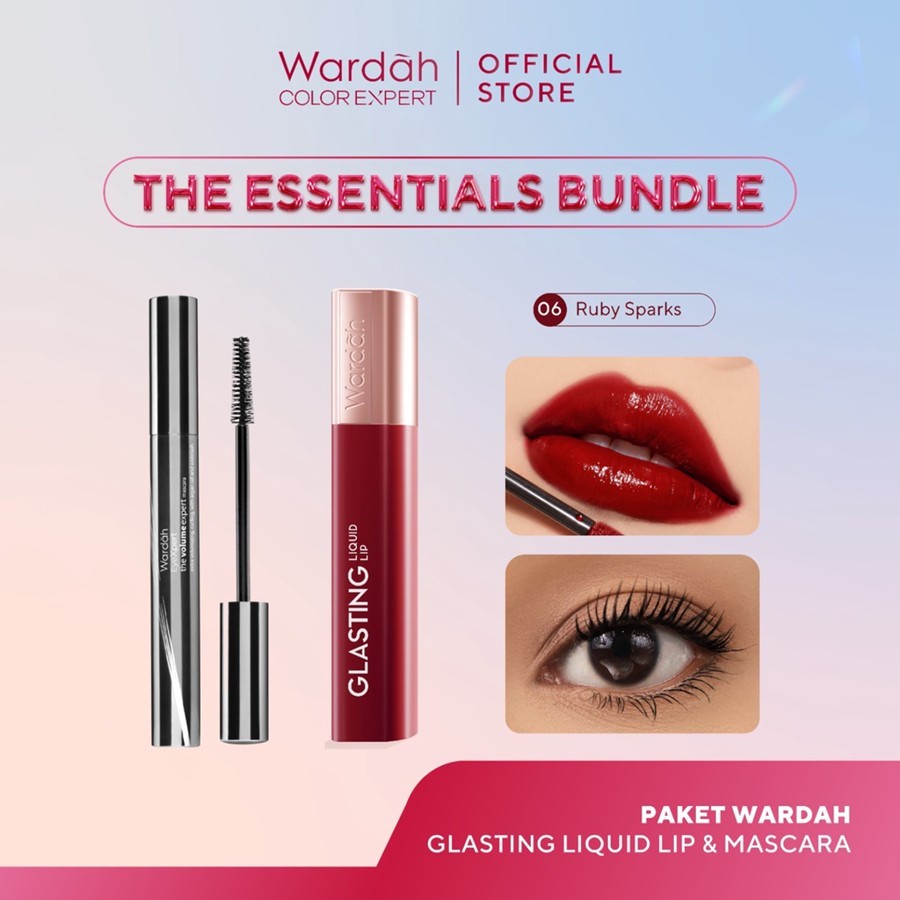 [AYU LESTARI'S PICKS: BUNDLE MAKASSAR] WARDAH SPECIAL COLOURVERSE — Glasting x EyeXpert The Volume Expert Mascara FREE Oil Infused Lightening 55 ml - Makeup
