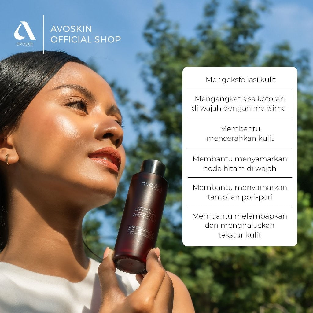 Paket Skincare Bright Routine (2 pcs) - Toner Refining 100ml + Serum Vitamin C