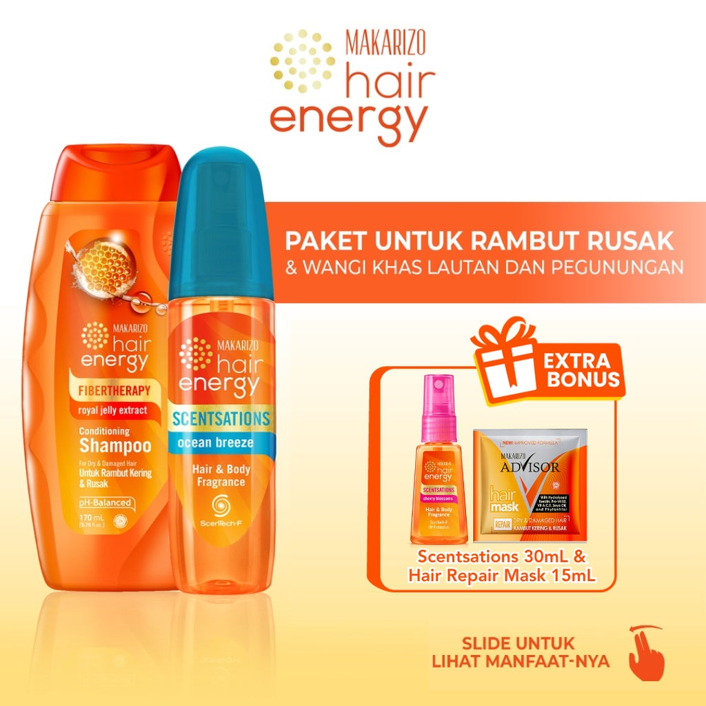 (SPECIAL FREE GIFT)-Bundle Conditioning Shampoo Royal Jelly 170mL & Scentsations Ocean Breeze 100mL