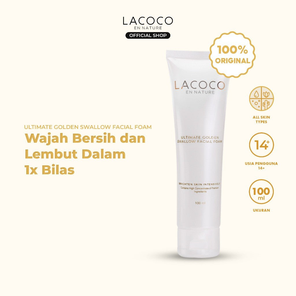 [CREATOR] Lacoco Ultimate Golden Swallow Facial Foam 100ml - Facial Wash Pembersih Wajah Tanpa Rasa Kering
