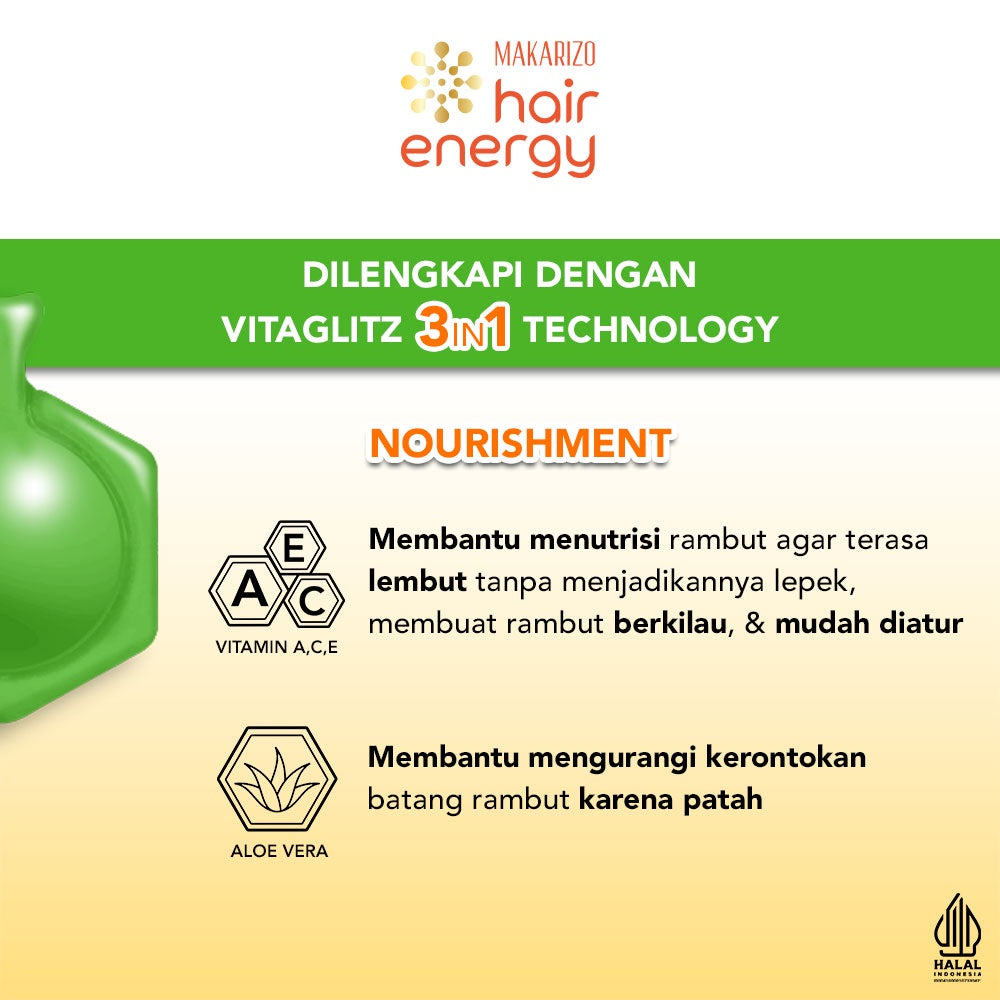 Makarizo Hair Energy VITAGLITZ Hair Keratin Serum ALOE MELON 6 x 1 mL