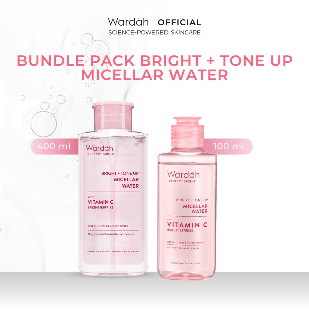 [TWINPACK] WARDAH Micellar Water 100 ml + Micellar Water 400 ml - Pembersih Wajah Tanpa Bilas - Skincare