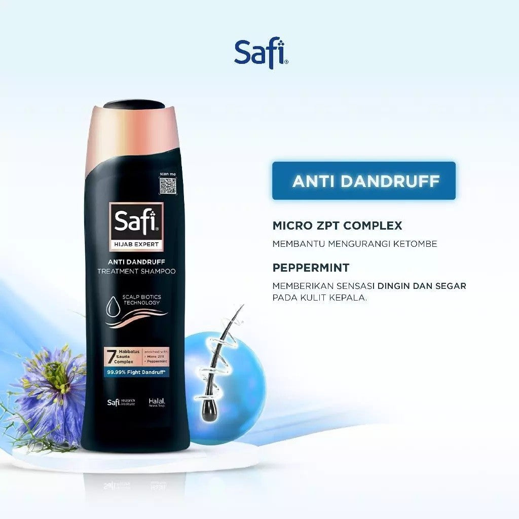 SAFI Shampoo Renceng Hijab Expert Set Isi 12x2 Sachet - Sampo Perawatan Rambut Rontok dan Ketombe