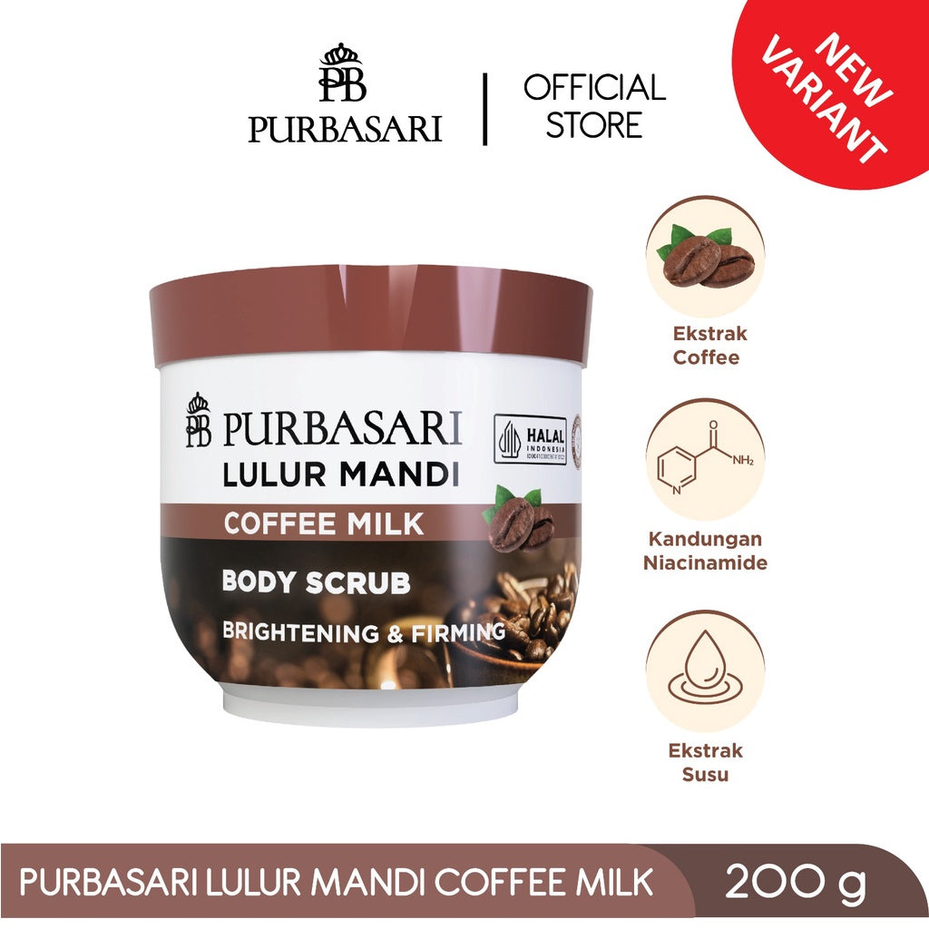 [Bundle Hemat] Purbasari Lulur Mandi Coffee Milk 200g / Lulur Pemutih Whitening Pencerah / Lulur pelembab kulit / Lulur Badan perontok daki / Menyamarkan flek hitam / Melembabkan / Mencerahkan