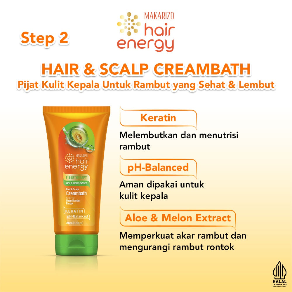 Paket KERATIN Makarizo Hair Energy Rawat Rambut Rontok - Varian ALOE MELON