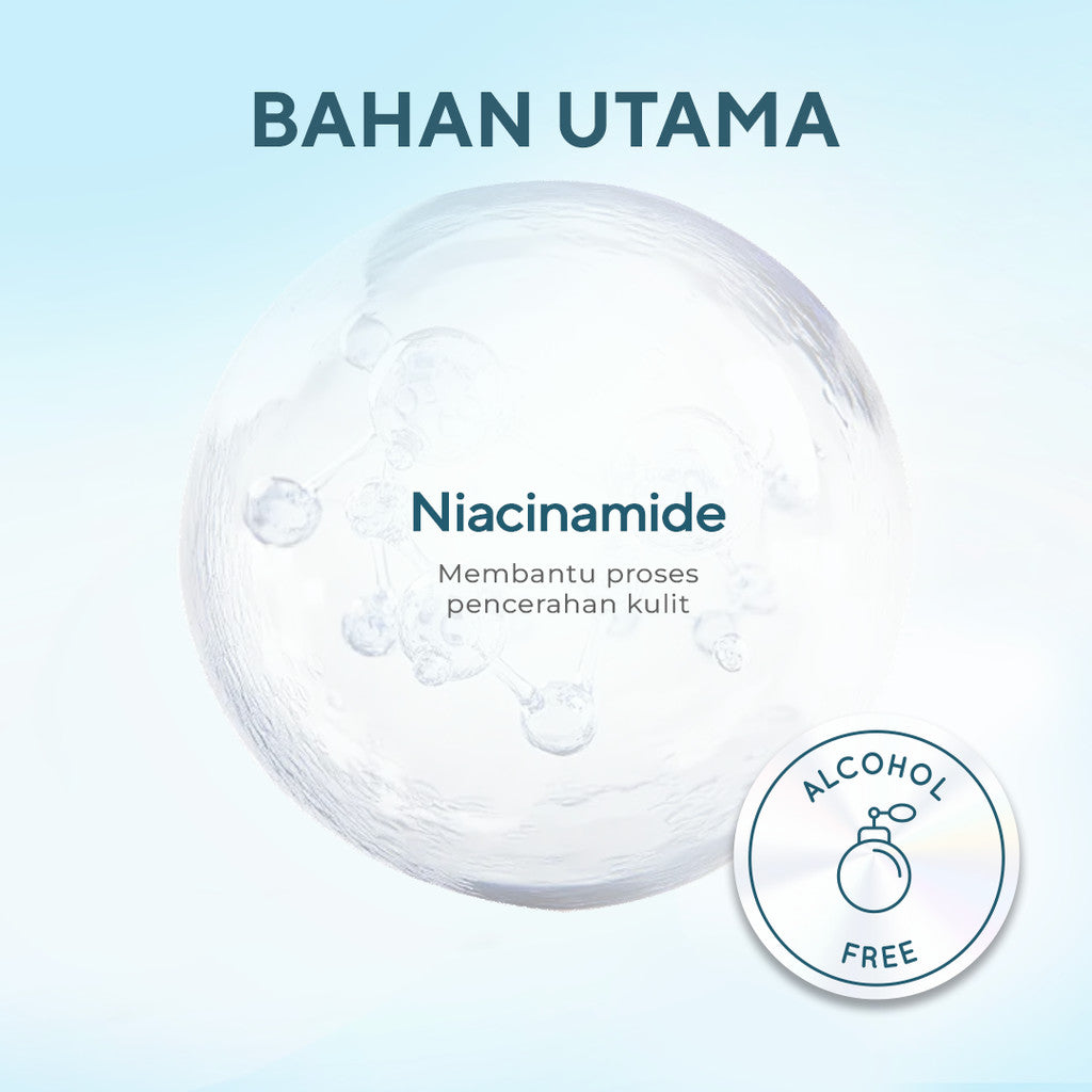 WARDAH Lightening Face Mist 60 ml - Face Mist 3-in-1 dengan 4X Niacinamide Advanced - Mencerahkan Kulit Sebagai Primer Sekaligus Setting Spray Untuk Kunci Tampilan Make Up - Spray Untuk Primer, Setting Spray dan Refresh - Skincare