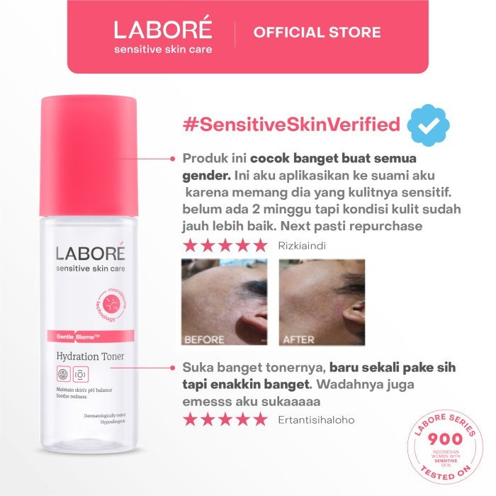 Labore GentleBiome Hydration Toner 100ml - Toner untuk Melembabkan Wajah Pada Kulit Sensitif (Mengandung Non-comedogenic & Non-Acnegenic)