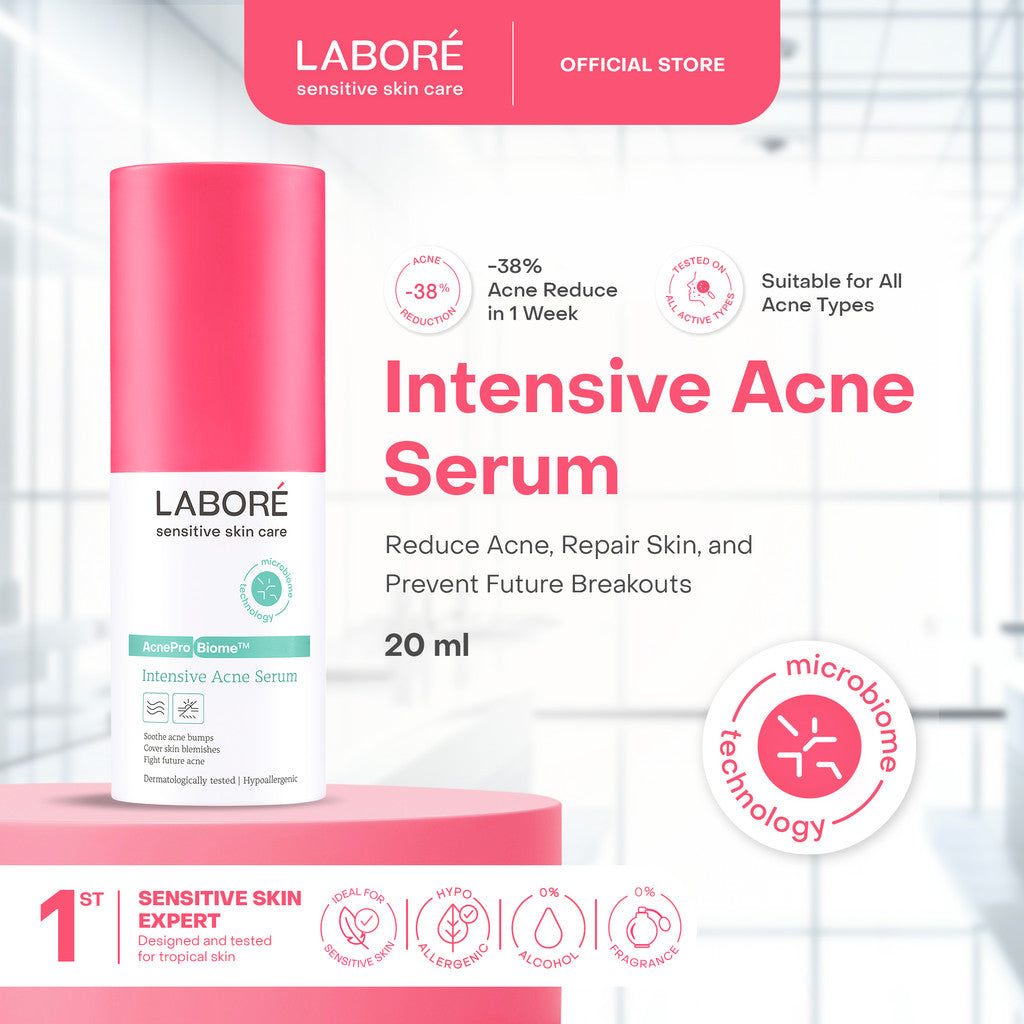 [Best Sunscreen by US Dermatologist] Labore AcnePro Complete Set Bundle (Cleansing Mousse 150ml Gentle Toner 100ml Intensive Acne Serum 20ml Acne Spot Gel 15ml)-Paket Perawatan untuk Kulit Berjerawat