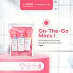 Labore Sensitive Skin Care On-The-Go Minis - Travel Size Sensitive Skin Care Kit - Paket Mild Cleanser 15ml, Barrier Revive Cream 10ml, Physical Sunscreen 10ml untuk Perawatan Wajah Kulit Sensitif