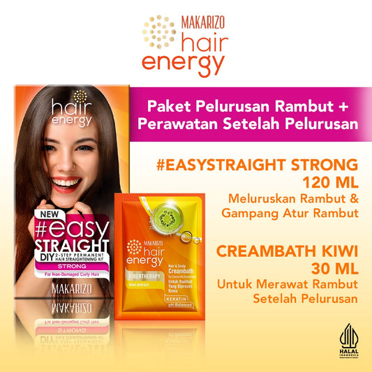Makarizo Paket Easy Straight Strong 120 ml & Creambath Kiwi 30 ml