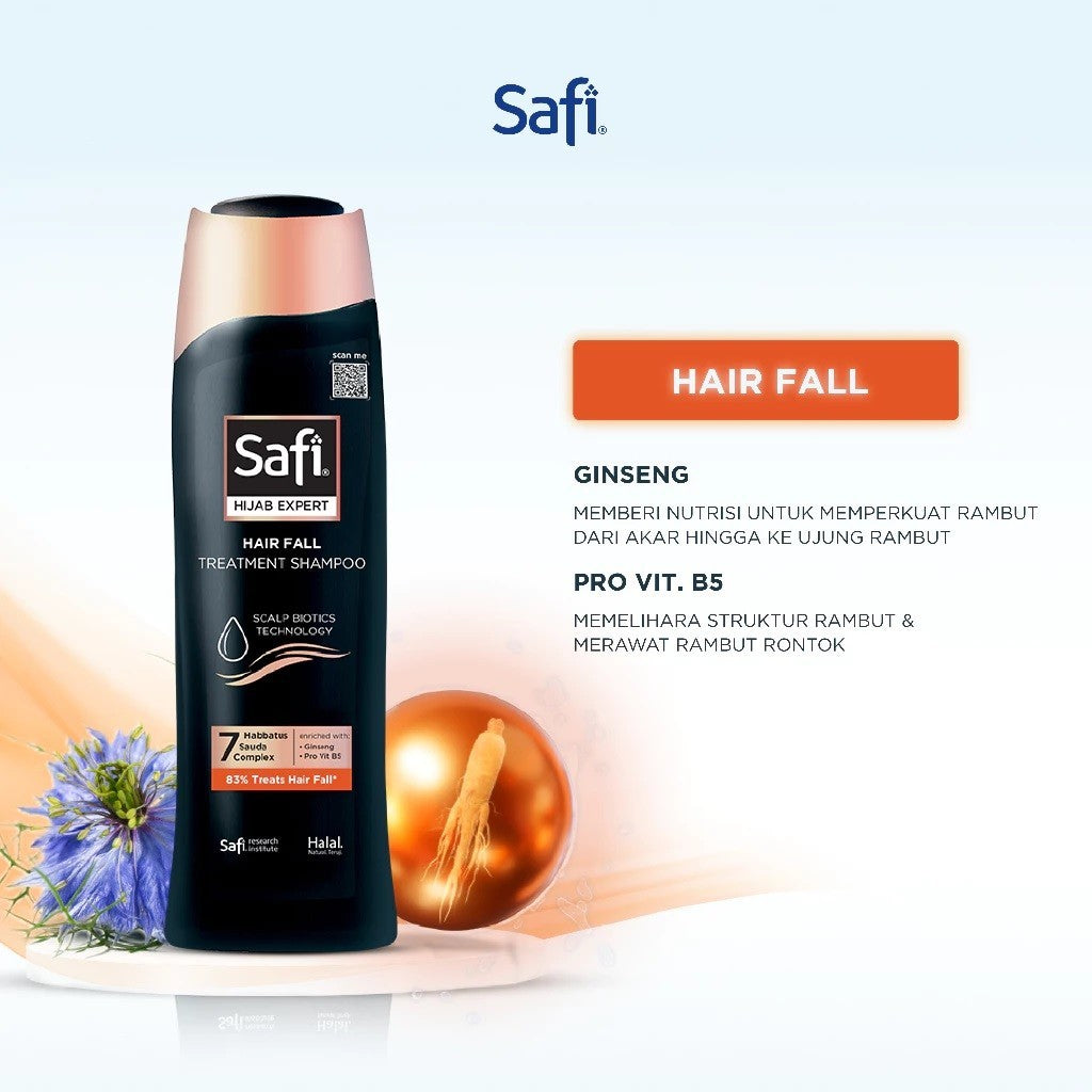 SAFI Shampoo Renceng Hijab Expert Set Isi 12x2 Sachet - Sampo Perawatan Rambut Rontok dan Ketombe