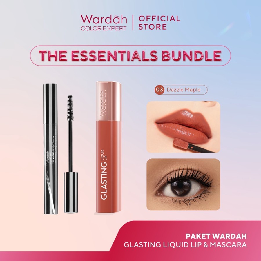 [AYU LESTARI'S PICKS: BUNDLE MAKASSAR] WARDAH SPECIAL COLOURVERSE — Glasting x EyeXpert The Volume Expert Mascara FREE Oil Infused Lightening 55 ml - Makeup