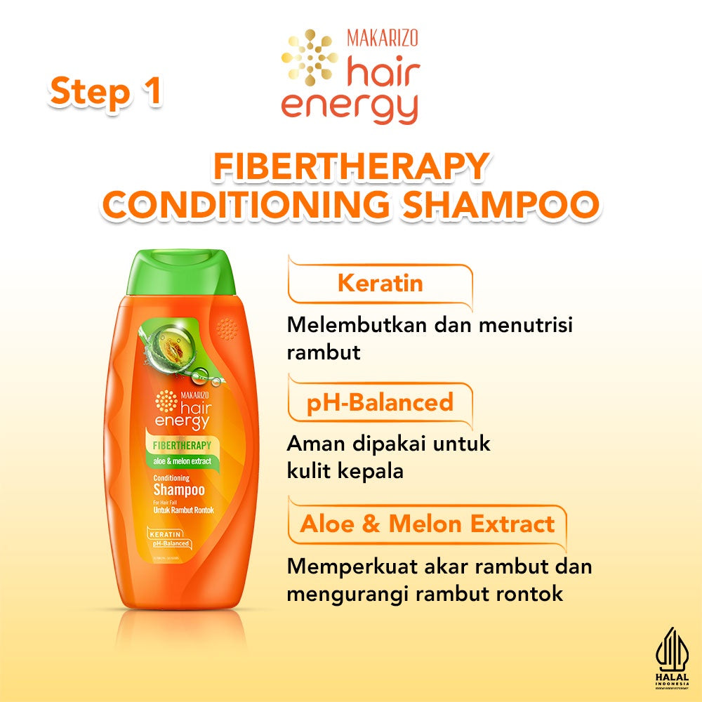 Paket KERATIN Makarizo Hair Energy Rawat Rambut Rontok - Varian ALOE MELON