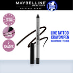 MAYBELLINE OFFICIAL Line Tattoo Crayon Pen Liner - Eyeliner Makeup Black Waterproof Tahan Air Long Lasting