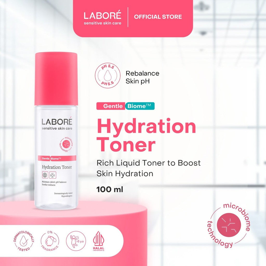 Labore GentleBiome Hydration Toner 100ml - Toner untuk Melembabkan Wajah Pada Kulit Sensitif (Mengandung Non-comedogenic & Non-Acnegenic)