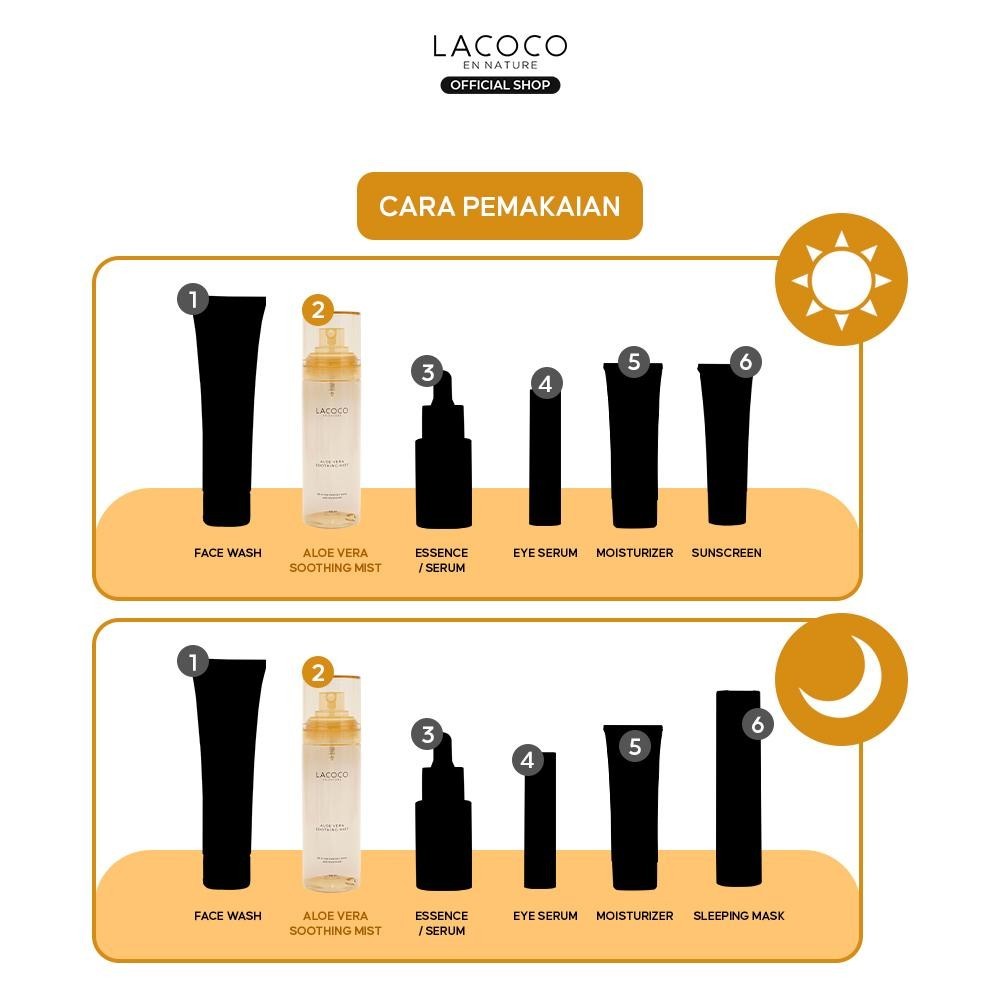 [Twin Pack] Lacoco Aloe Vera Soothing Mist 100ml - Calming Spray untuk Menghidrasi dan Menyejukan Kulit Wajah