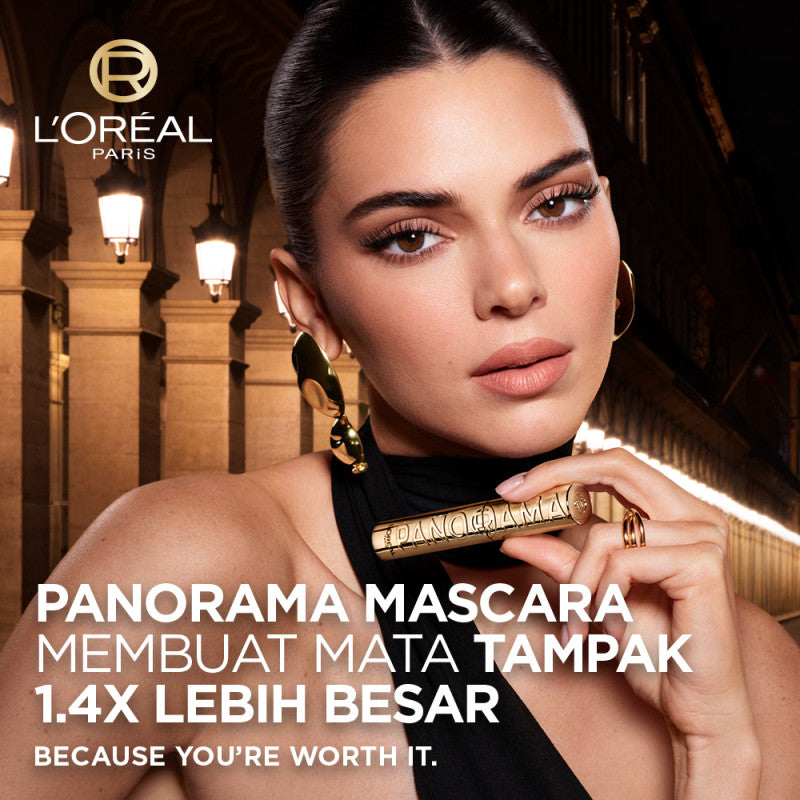 L'Oreal Paris Voluminous Panorama Waterproof Mascara, Smudgeproof, Clumps-free, 24H Longlasting, Panoramic Volume, Dramatic Volume - Maskara Waterproof Anti Air Tahan Lama Hingga 24 Jam Tahan Air Volume Dramatis Loreal Maskara Makeup Make Up