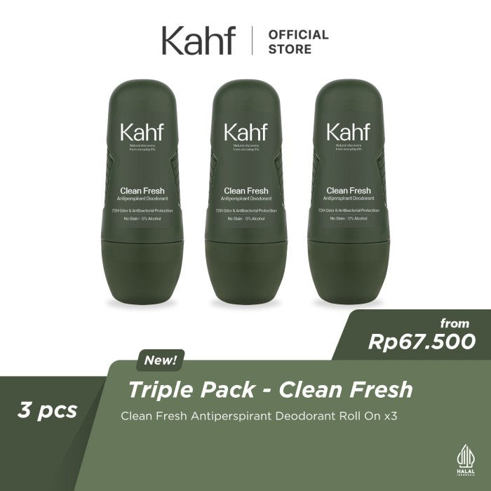 [Creator's Pick] Triple Pack Kahf Deodorant Roll On 45ml x 3