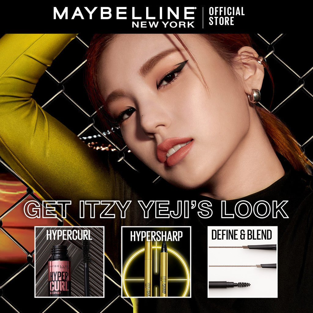 Maybelline Paket Makeup EYE Hypercurl Mascara + Hypersharp Eyeliner - Waterproof Maskara Eye Makeup Black Smudgeproof Panjang Tebal