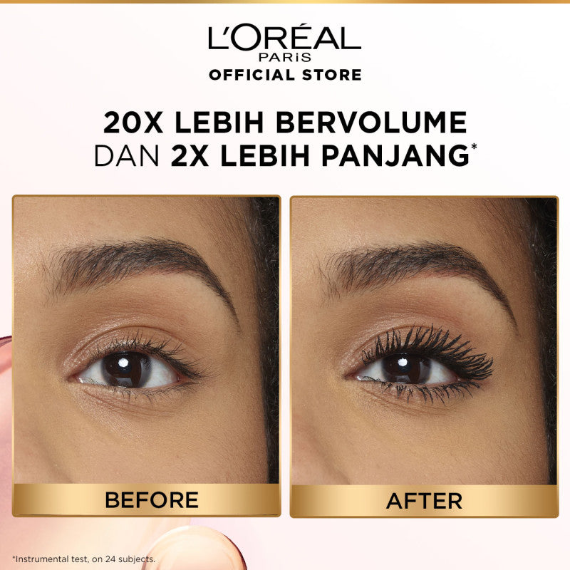 L'Oreal Paris Voluminous Lash Paradise Waterproof Mascara - Black - Maskara Bulu Mata Lentik Make Up Loreal Tahan Lama