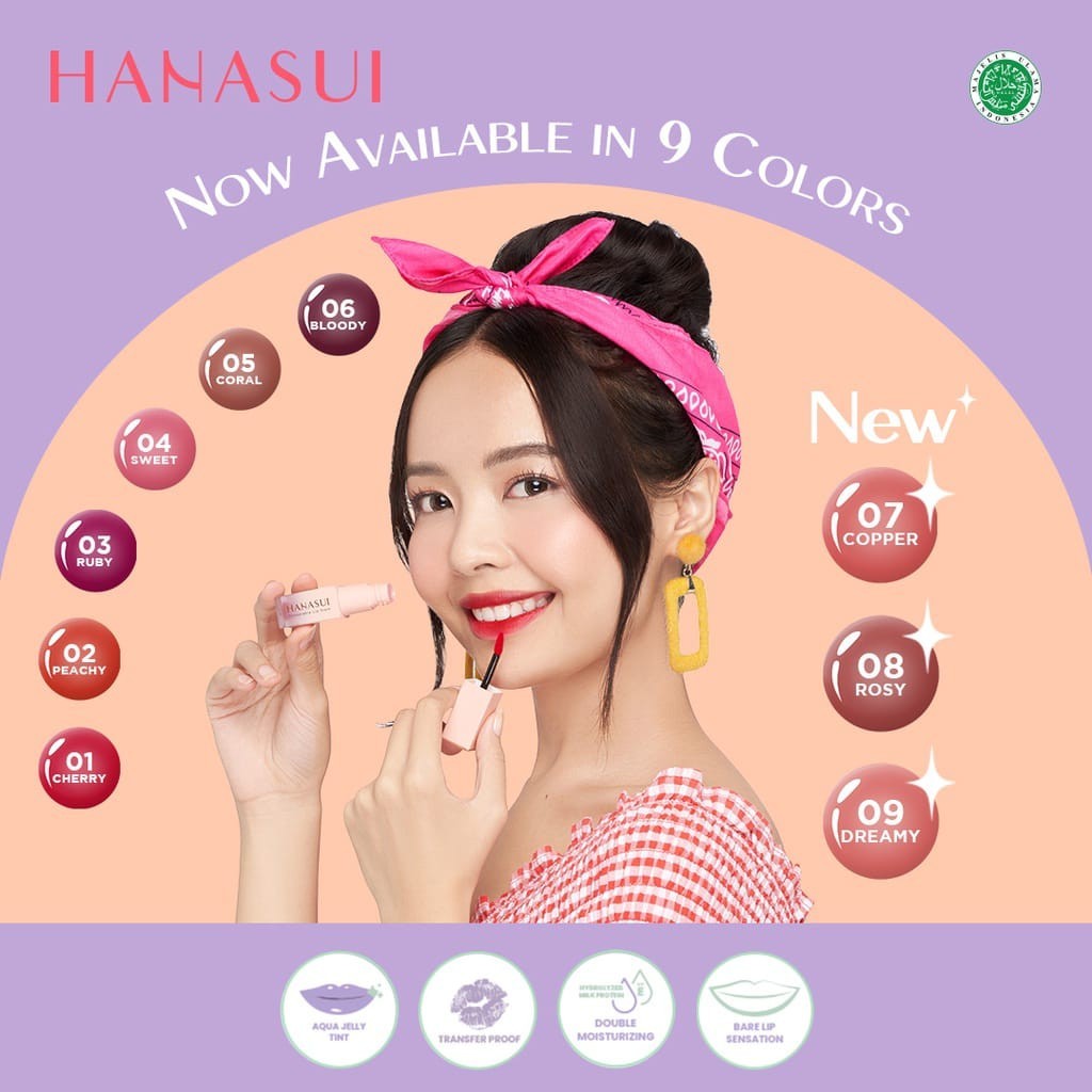 Hanasui Mattedorable Lip Cream Hanasui lipstik 16 Warna