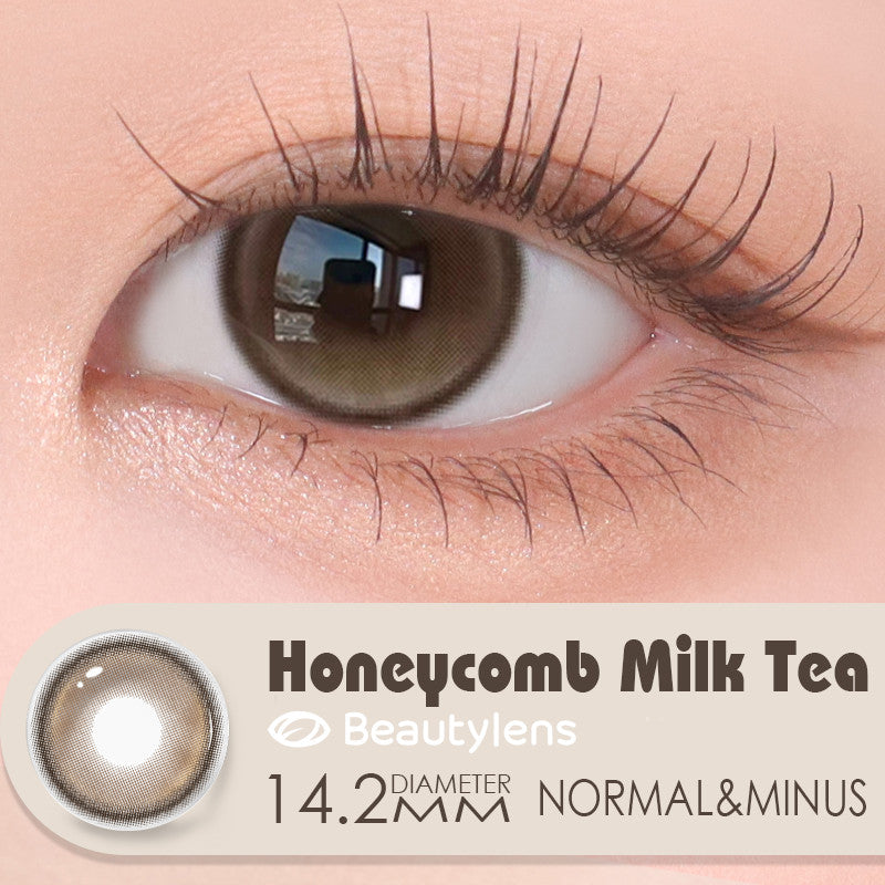 BEAUTYLENS Honeycomb Milk Tea 14.2 Softlens Lensa normal&minus [0.00~-8.00] douyin innocent brown