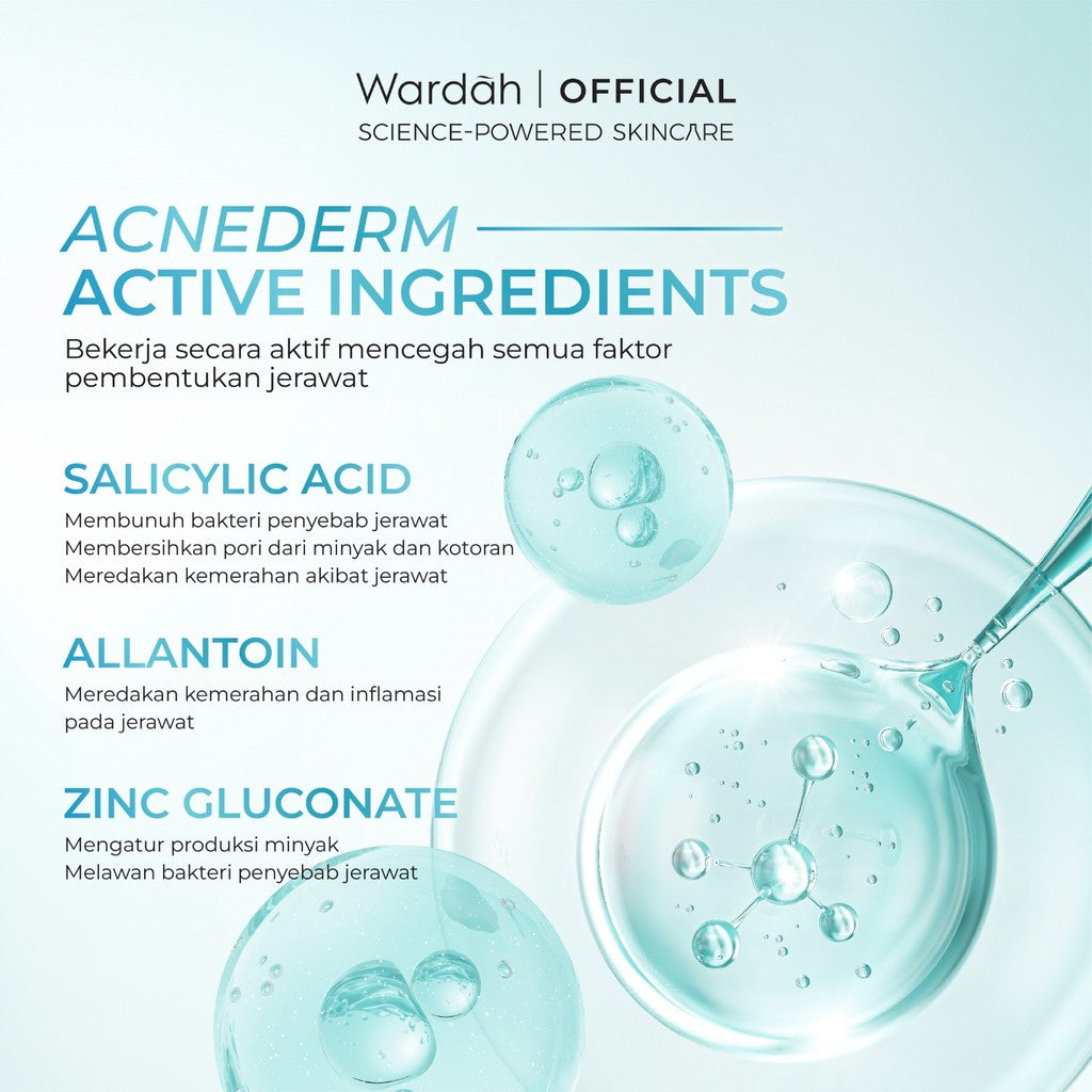 WARDAH Acnederm Salicylic Acid Zinc Acne Clearing Low pH Foaming Cleanser - Skincare