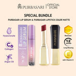 [KOMBO HEMAT] Purbasari Lipstick Color Matte + Lip serum / Lipstick Matte / Lipstick tahan 12jam - Ringan dan lembut di bibir Lipstik Pewarna Gloss Almond - Lip Serum + 81 Diamond