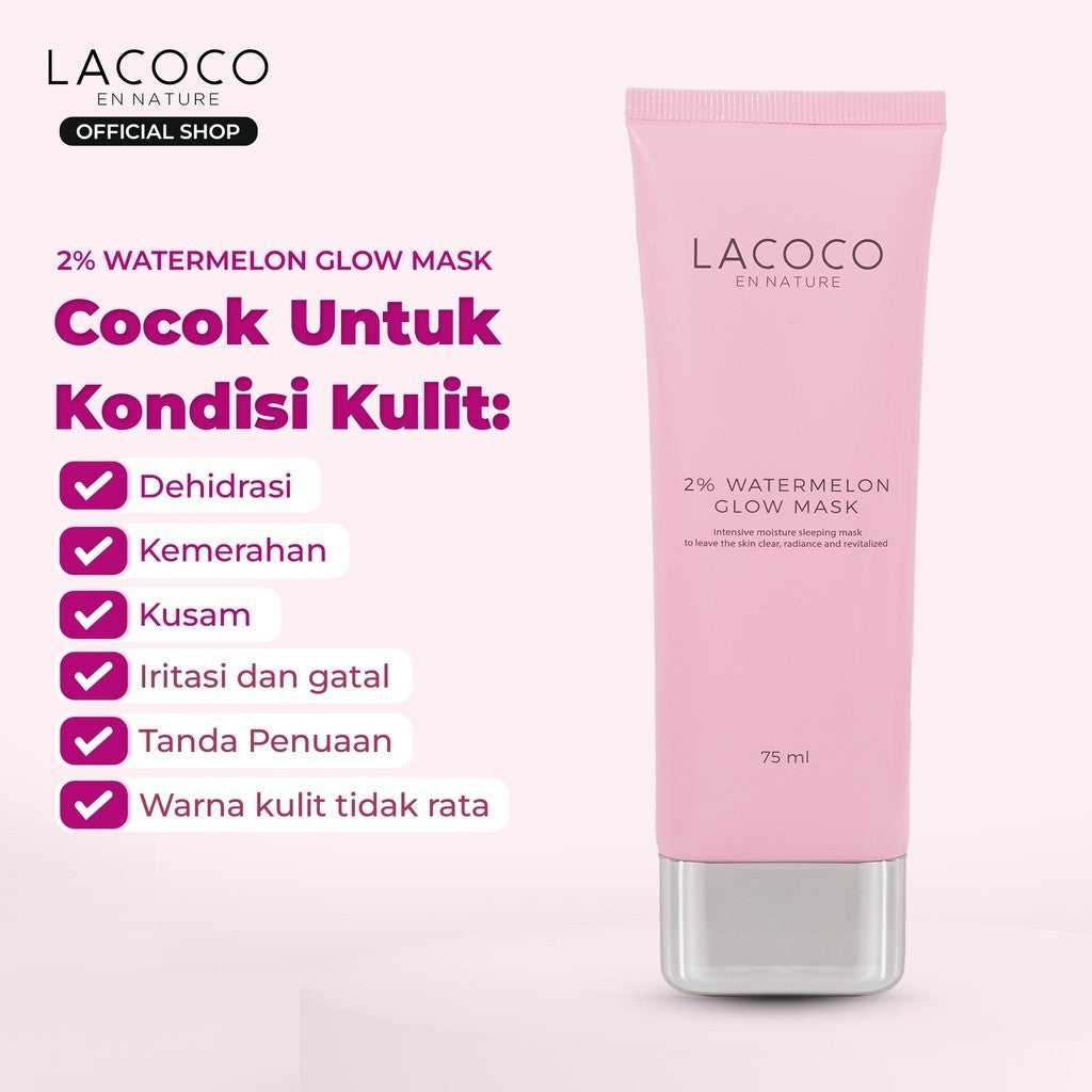 [Twin Pack] Lacoco Watermelon Glow Mask Sleeping Mask Moisturizer Cream Melembapkan Hydrating La Rose Vifa Dor Harley Skint Bynare