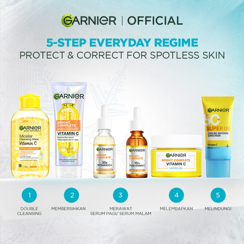 GARNIER Super UV Cooling Watergel Sunscreen SPF 50+ PA++++ Vitamin C Skincare - 30ml Sunscreen dengan sensasi dingin sunscreen spf 50 pa ++++