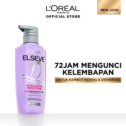 BARU! L’Oreal Paris Elseve Hyaluron Moisture Shampoo 400ml (Perawatan Untuk Rambut Kering Dengan Hyaluronic Acid 72 Jam Mengunci Hidrasi Rambut)