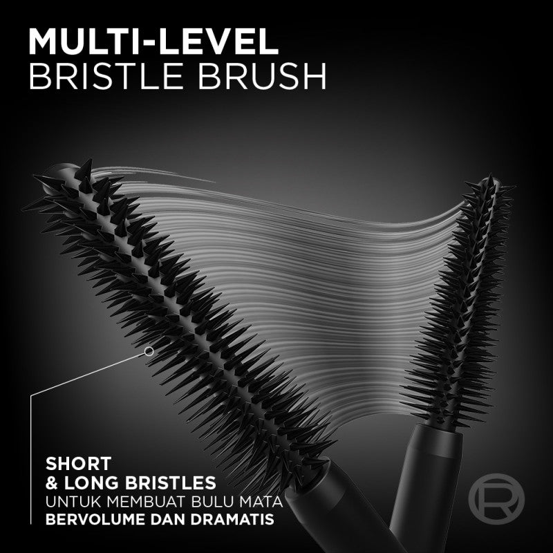 L'Oreal Paris Voluminous Panorama Waterproof Mascara, Smudgeproof, Clumps-free, 24H Longlasting, Panoramic Volume, Dramatic Volume - Maskara Waterproof Anti Air Tahan Lama Hingga 24 Jam Tahan Air Volume Dramatis Loreal Maskara Makeup Make Up