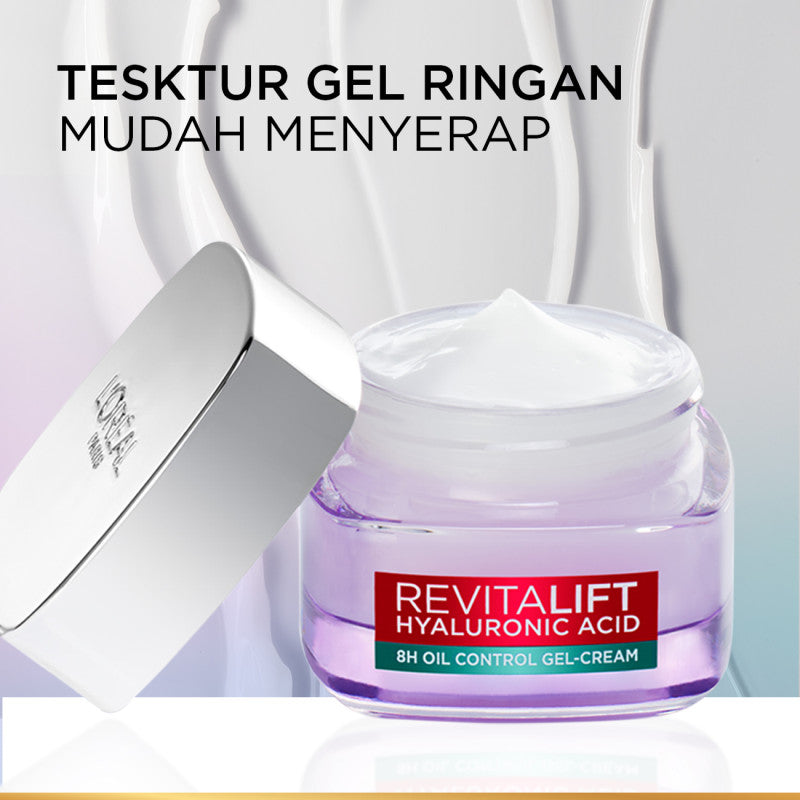 L'oreal Paris Revitalift Hyaluronic Acid 8h Oil Control Gel-Cream - Kulit Terasa Kenyal & Replumping