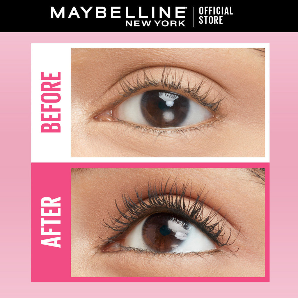 Maybelline Paket Makeup EYE Hypercurl Mascara + Hypersharp Eyeliner - Waterproof Maskara Eye Makeup Black Smudgeproof Panjang Tebal