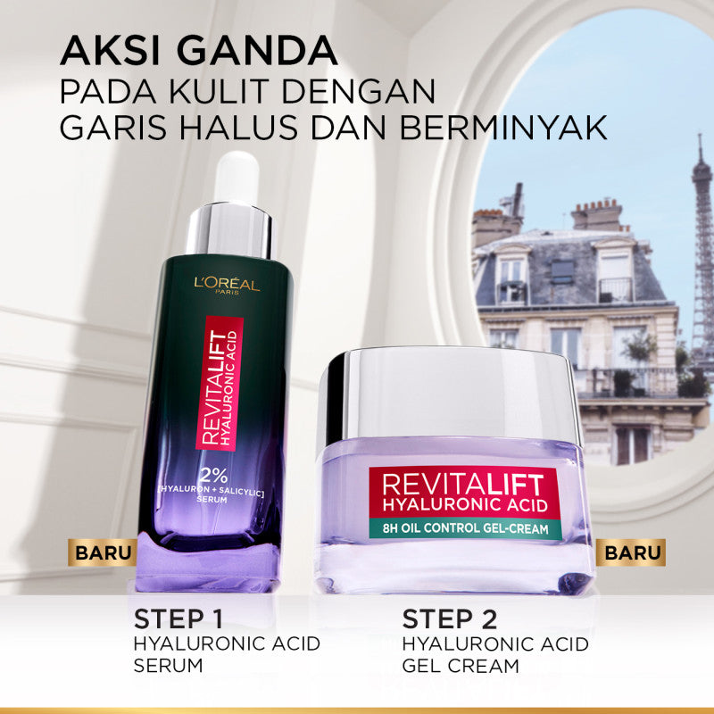 L'oreal Paris Revitalift Hyaluronic Acid 8h Oil Control Gel-Cream - Kulit Terasa Kenyal & Replumping