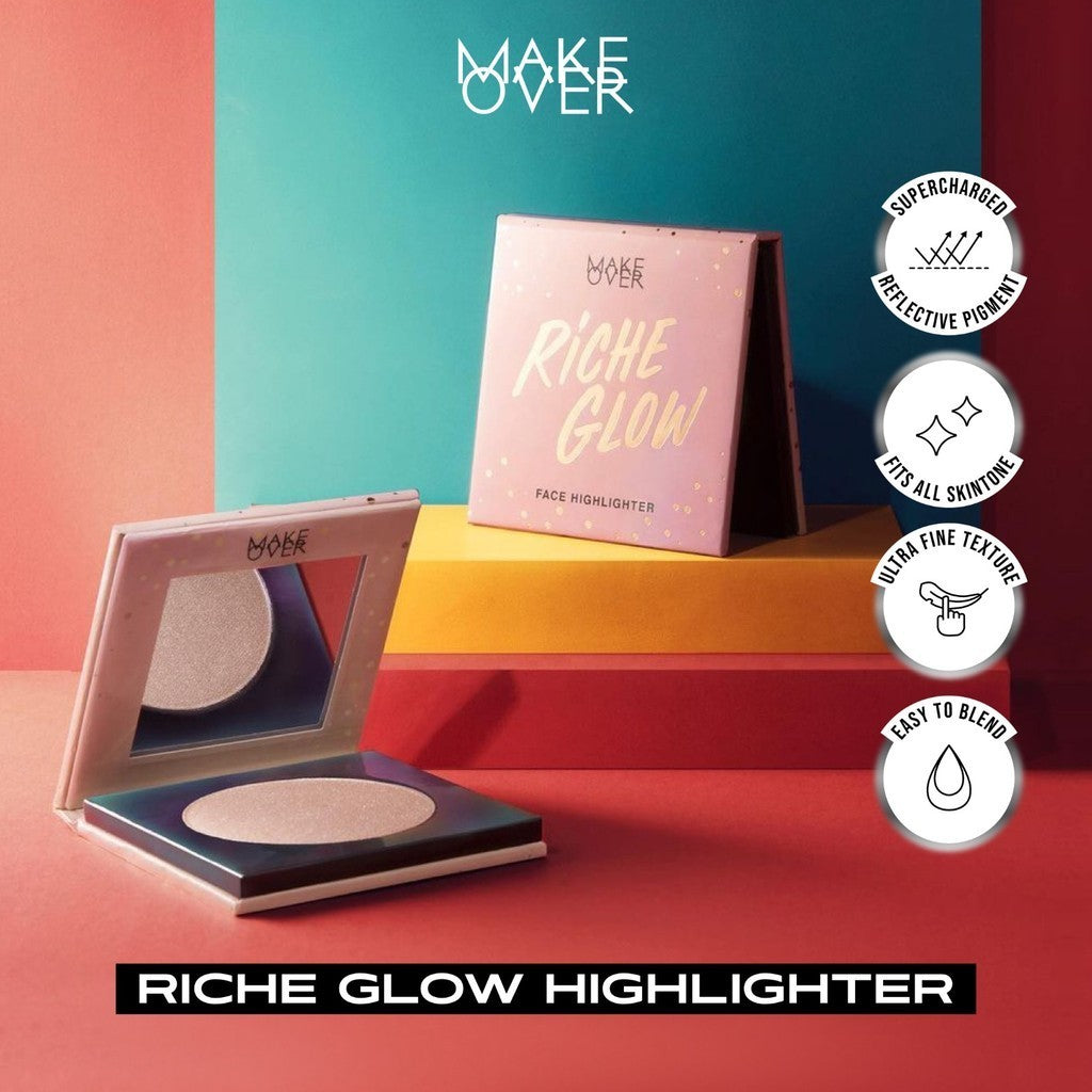Multidimentional Complexion : Matte Powder Foundation, Suede Blush, Riche Glow Highlighter - Make Over Face Bundle...