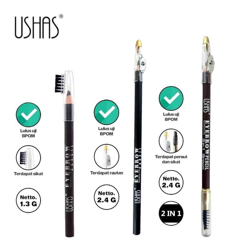 Ushas Pencil Alis | Eyebrow | Rautan | Sikat Pencil Alis