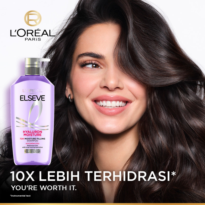 BARU! L’Oreal Paris Elseve Hyaluron Moisture Shampoo 400ml (Perawatan Untuk Rambut Kering Dengan Hyaluronic Acid 72 Jam Mengunci Hidrasi Rambut)