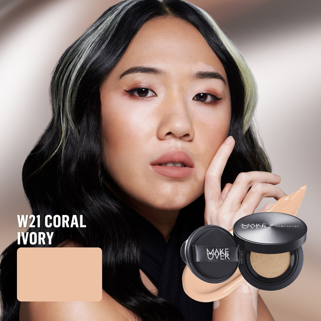 [SPECIAL MASTERSHADE] NEW! MAKE OVER Powerstay Sync Matte Cushion - Smart AI Matte Cushion Aqeela High Coverage Zero Oxidation Oil Control Foundation Compact Makeup Concealer Skin Tint Long Lasting Somethin Time Less w Maybe Euphoria