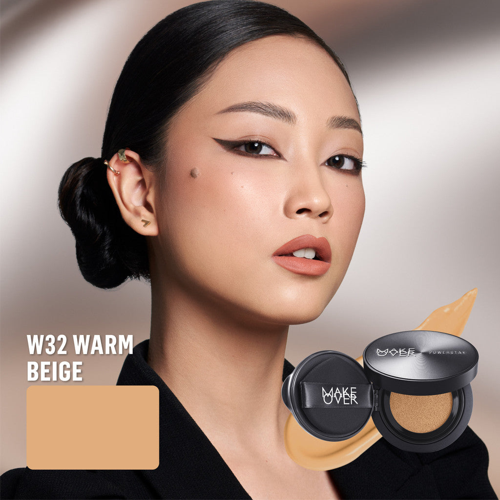 [SPECIAL MASTERSHADE] NEW! MAKE OVER Powerstay Sync Matte Cushion - Smart AI Matte Cushion Aqeela High Coverage Zero Oxidation Oil Control Foundation Compact Makeup Concealer Skin Tint Long Lasting Somethin Time Less w Maybe Euphoria