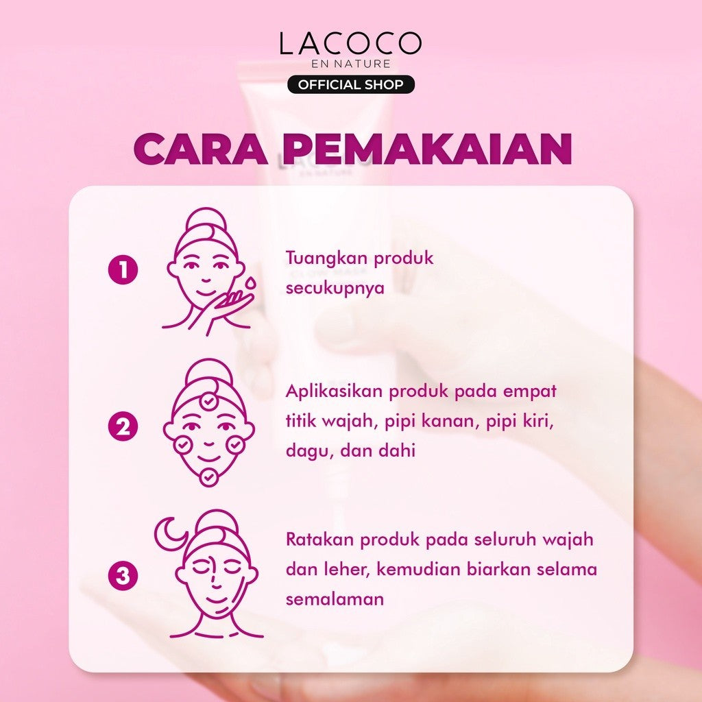[Twin Pack] Lacoco Watermelon Glow Mask Sleeping Mask Moisturizer Cream Melembapkan Hydrating La Rose Vifa Dor Harley Skint Bynare