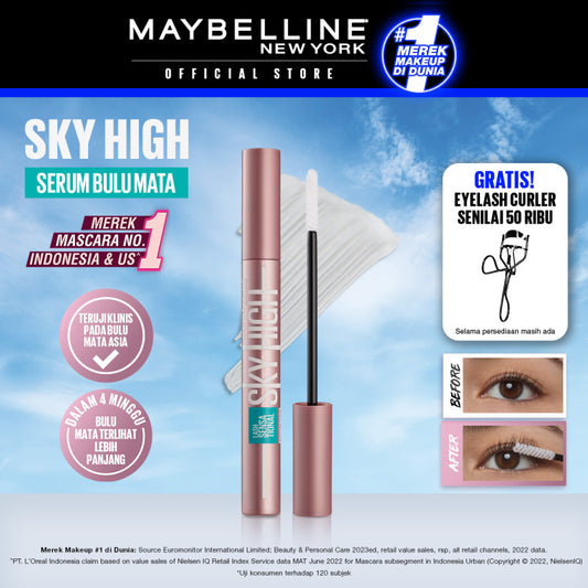 MAYBELLINE OFFICIAL Sky High Booster Serum Bulu Mata 6ml - Serum bulu mata eye lash serum Hypercurl Superstay Matte lashlift extension bulu mata palsu eyelash extension douyin
