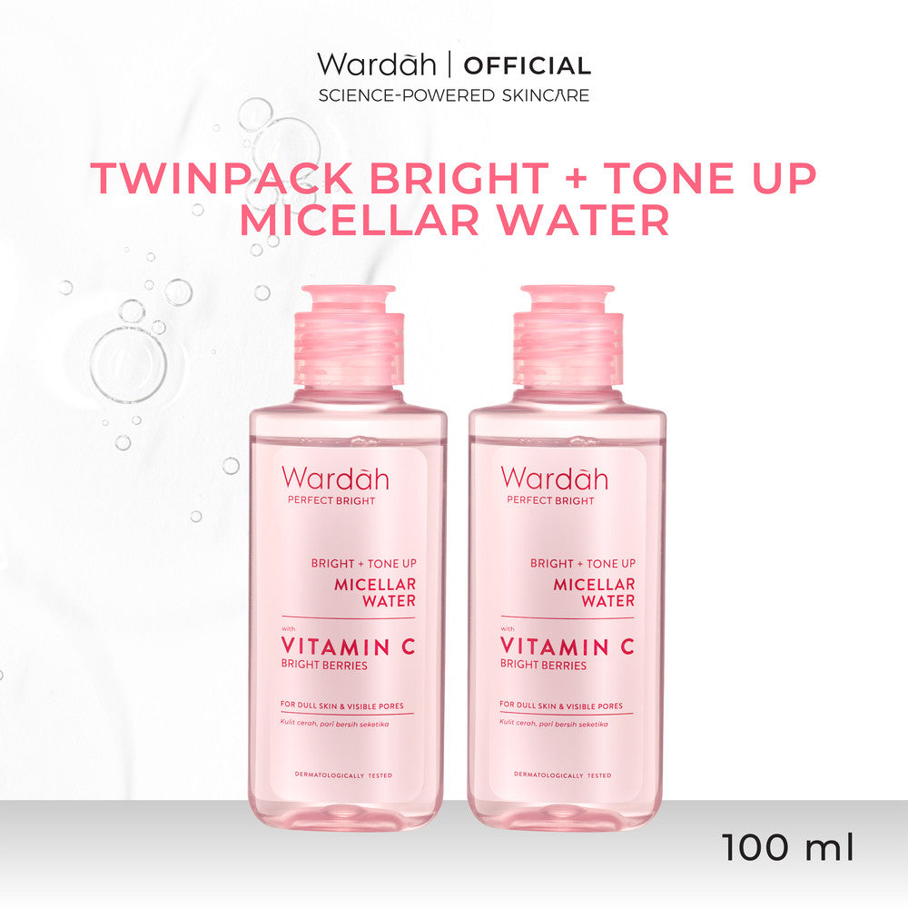 [TWINPACK] WARDAH Micellar Water 100ml All Series - Perfect Bright, Calm and Soothe Nature Daily, Acnederm, Lightening Oil Infused - Pembersih Wajah Make Up Remover Waterproof Tanpa Bilas - Skincare