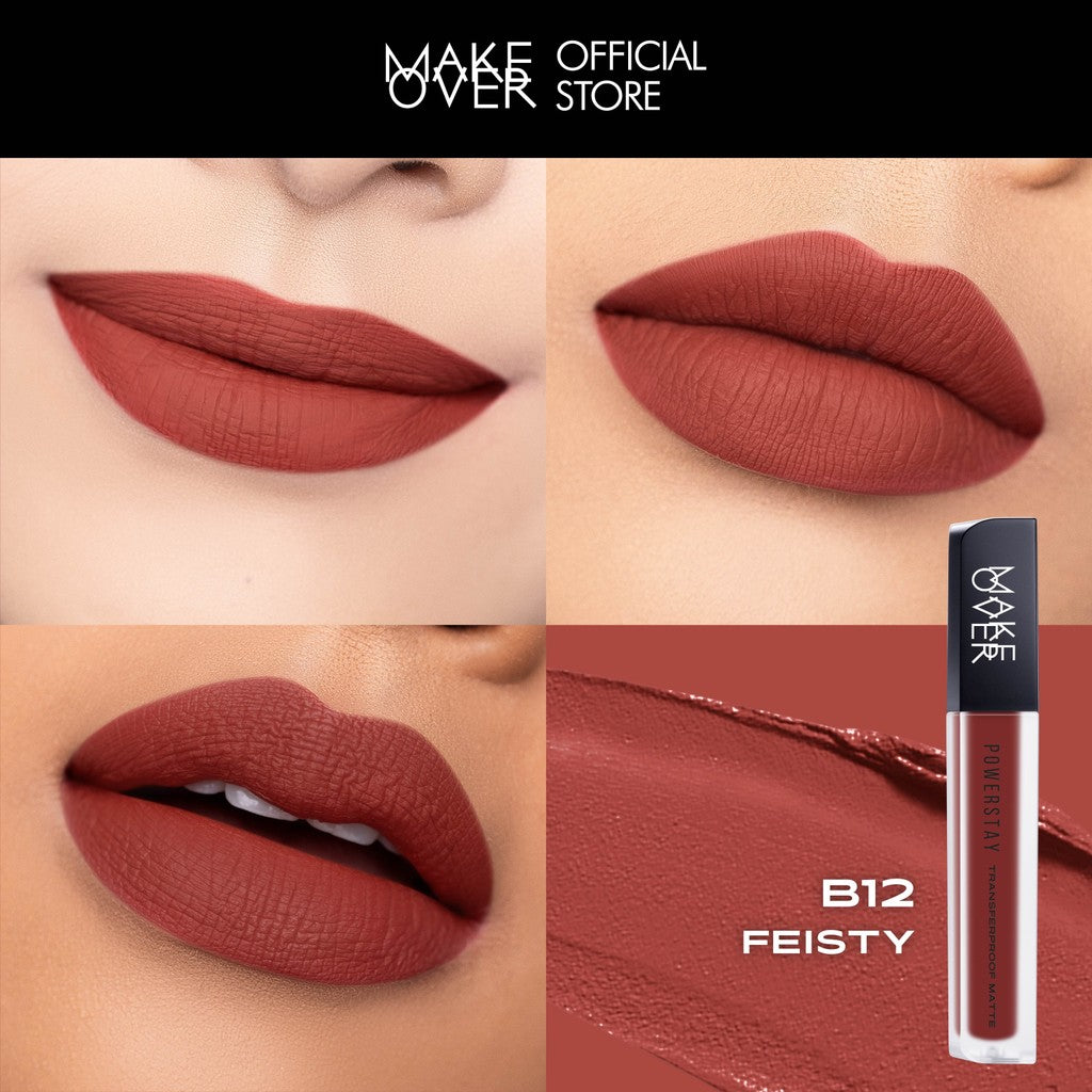 [TINTINTINWIN'S PICKS] MAKE OVER Powerstay Transferproof Matte Lip Cream - Lipcream x PANTONE Tahan Lama 14 Jam Lip Cream Tidak Kering Ringan Halus Kissproof Cocok untuk Ombre Lips Color Nude Lipstik BEST SELLER Lip Matte Lipstick 14H Make Up