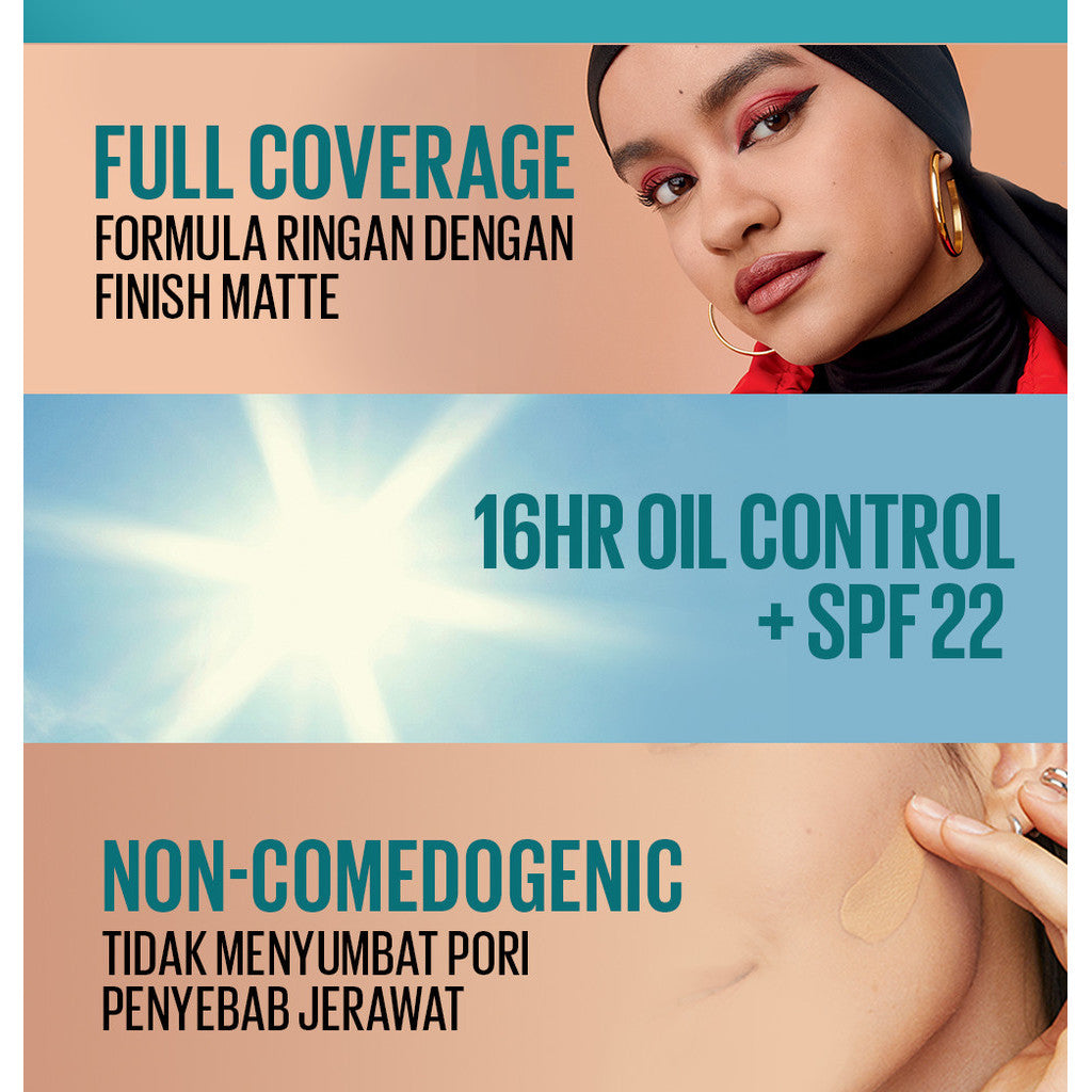 MAYBELLINE OFFICIAL Paket Hemat Face Makeup Fit Me Primer + Liquid Foundation 128 + Concealer 30 | Kulit Kuning Langsat