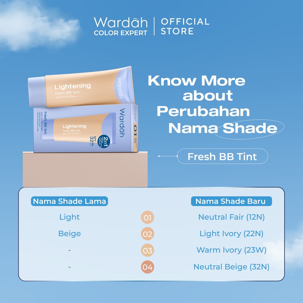 [CREATOR PICKS] WARDAH Lightening Fresh BB Tint 30ml & 15ml - Base Makeup Super Ringan yang Diformulasikan dengan SPF 32 PA+++ dan Serum Niacinamide Untuk Hasil Makeup Flawless dan Cerah - Makeup