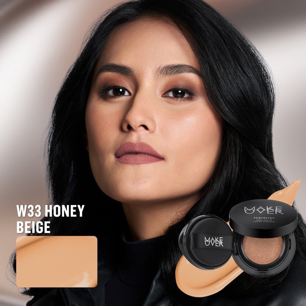 [TINTINTINWIN'S PICKS] MAKE OVER Powerstay Demi-Matte Cover Cushion - Cushion Matte High Coverage Foundation Compact Ringan Oil Control Make Up Wajah Tahan Lama 24 Jam Non-Comedogenic BEST SELLER Concealer Make Up