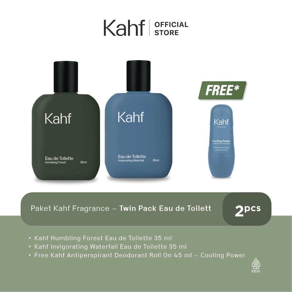 Paket Kahf Fragrance - Parfum Pria Twin Pack Eau de Toilette (EDT)